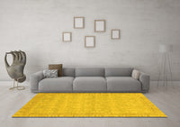 Machine Washable Abstract Yellow Modern Rug, wshabs3816yw