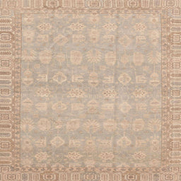 Square Abstract Light Copper Gold Modern Rug, abs3816