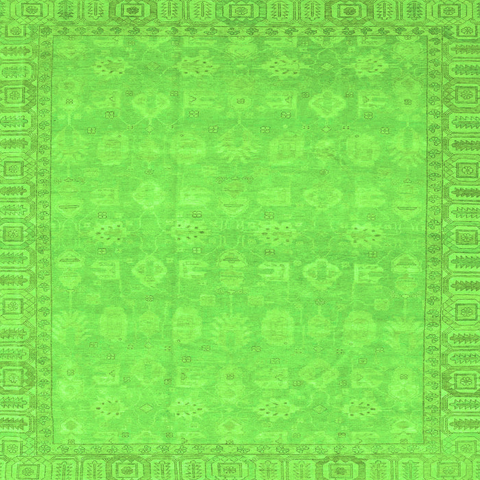 Square Machine Washable Abstract Green Modern Area Rugs, wshabs3816grn