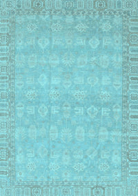 Abstract Light Blue Modern Rug, abs3816lblu