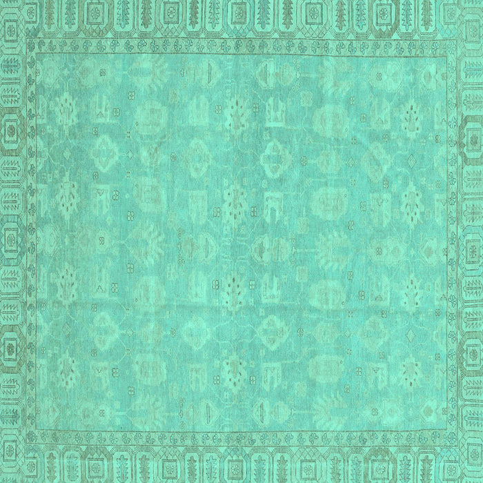 Square Abstract Turquoise Modern Rug, abs3816turq