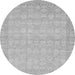 Round Machine Washable Abstract Gray Modern Rug, wshabs3816gry