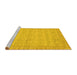 Sideview of Machine Washable Abstract Yellow Modern Rug, wshabs3816yw