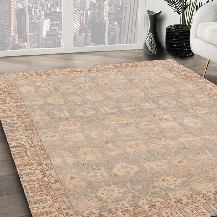 Abstract Light Copper Gold Modern Rug in Family Room, abs3816