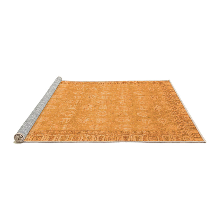 Sideview of Machine Washable Abstract Orange Modern Area Rugs, wshabs3816org