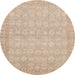 Round Abstract Light Copper Gold Modern Rug, abs3816