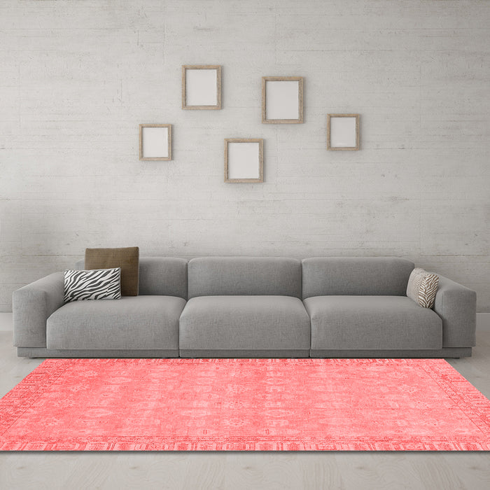 Modern Red Washable Rugs