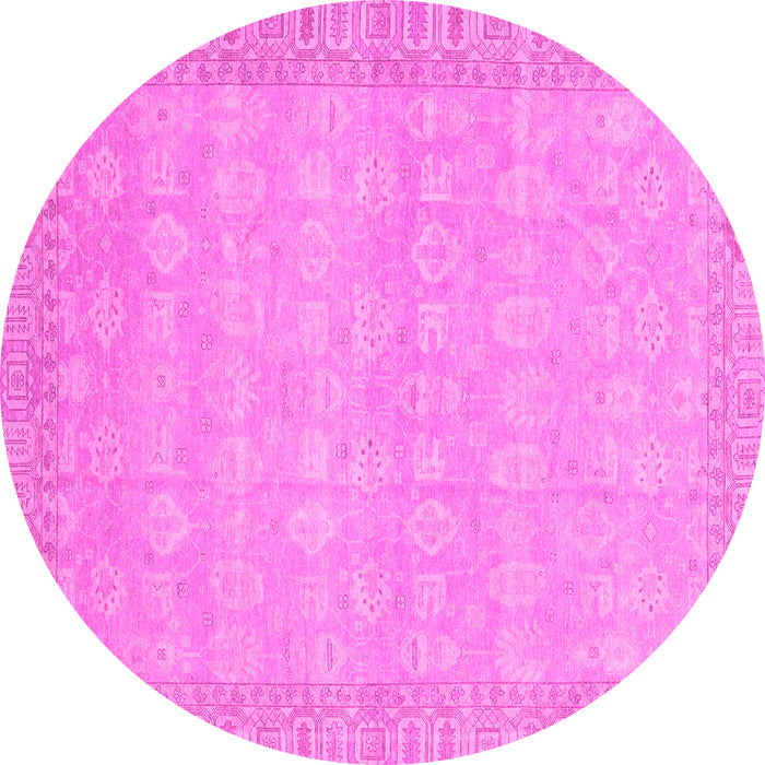 Round Machine Washable Abstract Pink Modern Rug, wshabs3816pnk