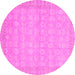 Round Machine Washable Abstract Pink Modern Rug, wshabs3816pnk