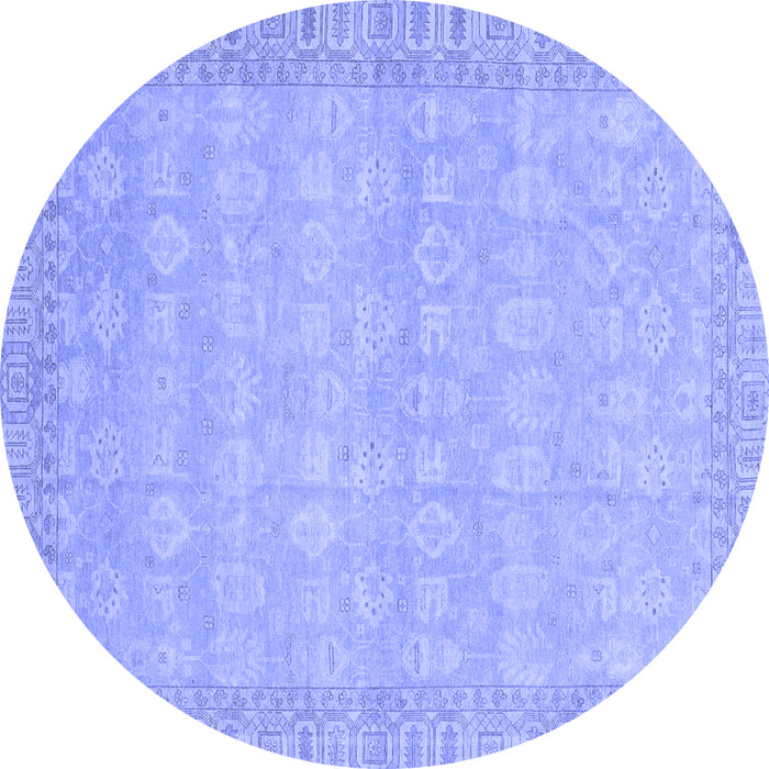 Round Machine Washable Abstract Blue Modern Rug, wshabs3816blu