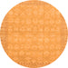 Round Abstract Orange Modern Rug, abs3816org