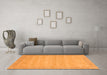 Machine Washable Abstract Orange Modern Area Rugs in a Living Room, wshabs3816org