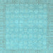 Square Abstract Light Blue Modern Rug, abs3816lblu