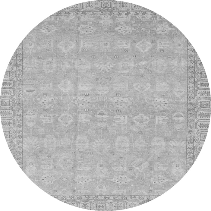 Round Abstract Gray Modern Rug, abs3816gry