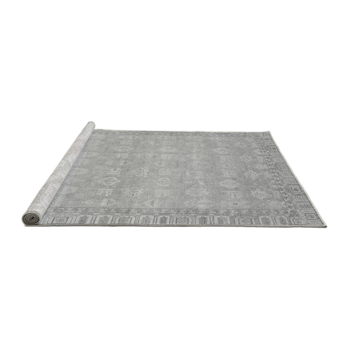 Sideview of Machine Washable Abstract Gray Modern Rug, wshabs3816gry