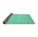 Sideview of Abstract Turquoise Modern Rug, abs3816turq