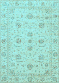 Oriental Light Blue Traditional Rug, abs3817lblu