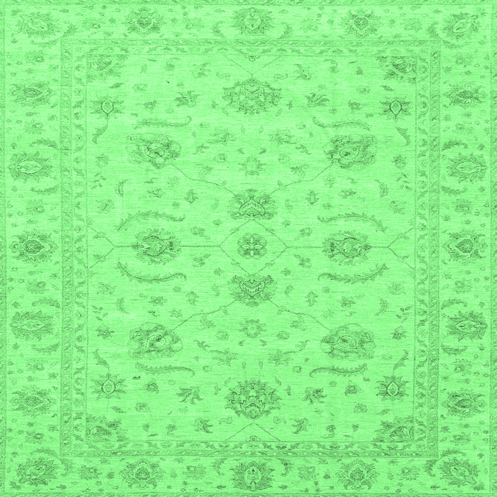 Square Machine Washable Oriental Emerald Green Traditional Area Rugs, wshabs3817emgrn
