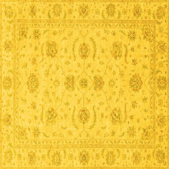 Square Oriental Yellow Traditional Rug, abs3817yw