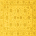 Square Oriental Yellow Traditional Rug, abs3817yw