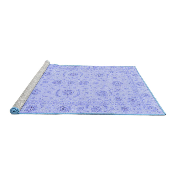 Sideview of Machine Washable Oriental Blue Traditional Rug, wshabs3817blu