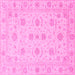 Square Oriental Pink Traditional Rug, abs3817pnk