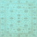 Square Oriental Light Blue Traditional Rug, abs3817lblu