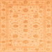 Square Oriental Orange Traditional Rug, abs3817org