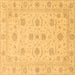 Square Oriental Brown Traditional Rug, abs3817brn