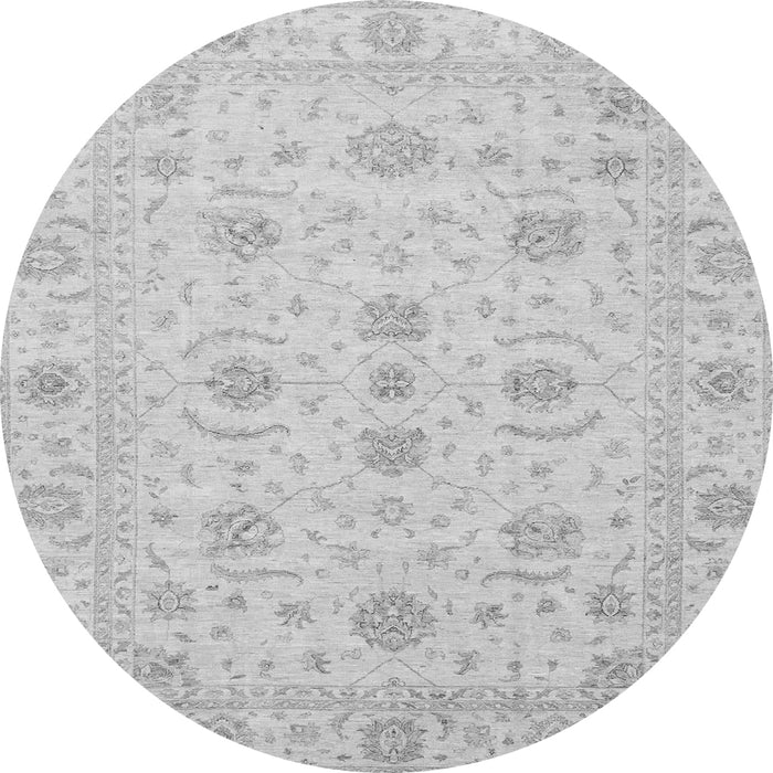 Round Oriental Gray Traditional Rug, abs3817gry
