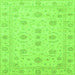 Square Oriental Green Traditional Rug, abs3817grn