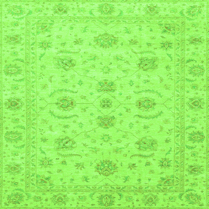 Square Machine Washable Oriental Green Traditional Area Rugs, wshabs3817grn