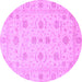 Round Oriental Purple Traditional Rug, abs3817pur