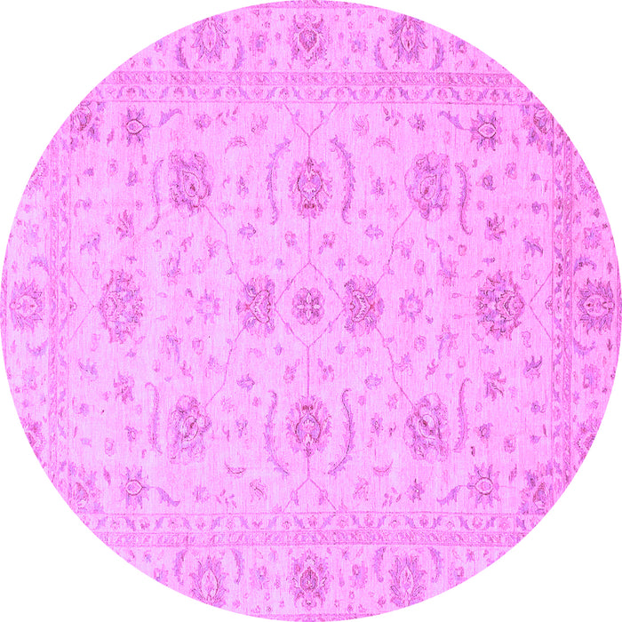 Round Machine Washable Oriental Purple Traditional Area Rugs, wshabs3817pur