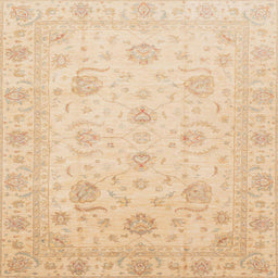 Square Machine Washable Abstract Pastel Orange Rug, wshabs3818