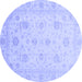 Round Oriental Blue Traditional Rug, abs3818blu