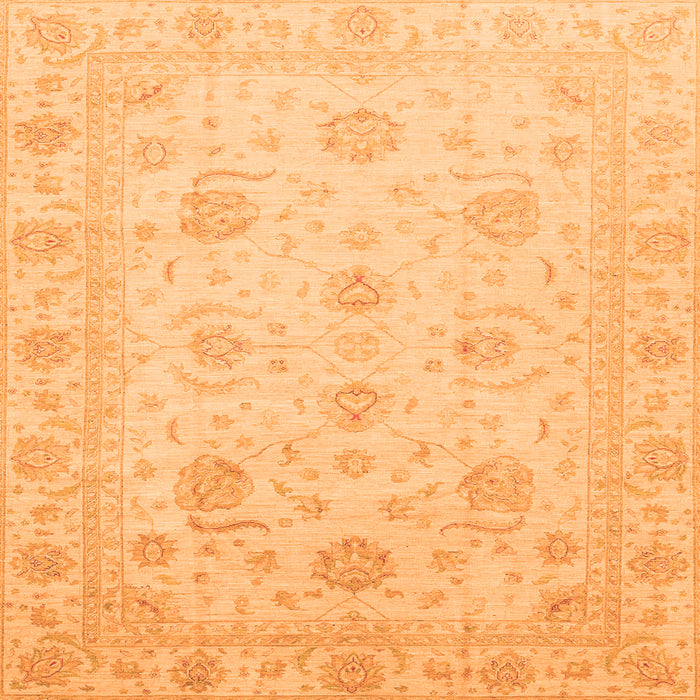 Square Oriental Orange Traditional Rug, abs3818org