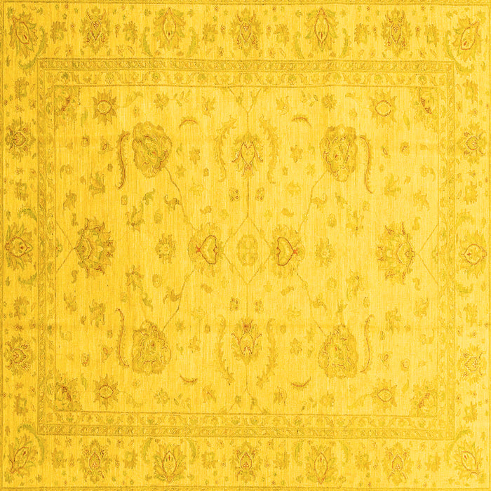 Square Oriental Yellow Traditional Rug, abs3818yw