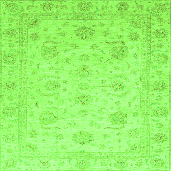 Square Machine Washable Oriental Green Traditional Area Rugs, wshabs3818grn