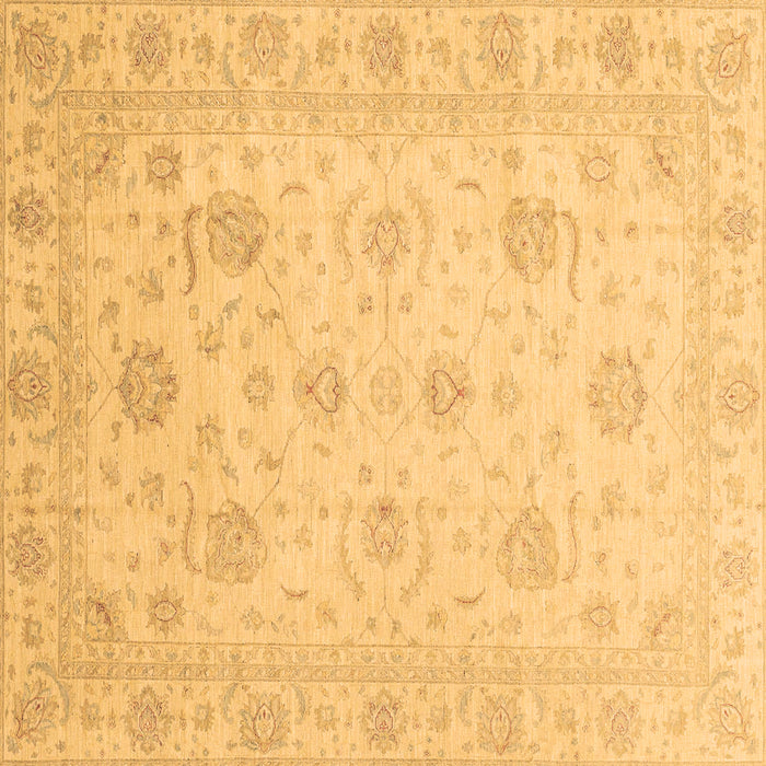 Square Machine Washable Oriental Brown Traditional Rug, wshabs3818brn