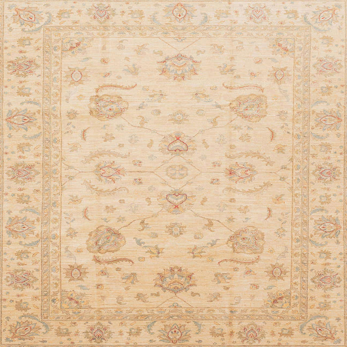 Square Abstract Pastel Orange Oriental Rug, abs3818