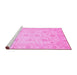 Sideview of Machine Washable Oriental Pink Traditional Rug, wshabs3818pnk