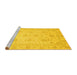 Sideview of Machine Washable Oriental Yellow Traditional Rug, wshabs3818yw