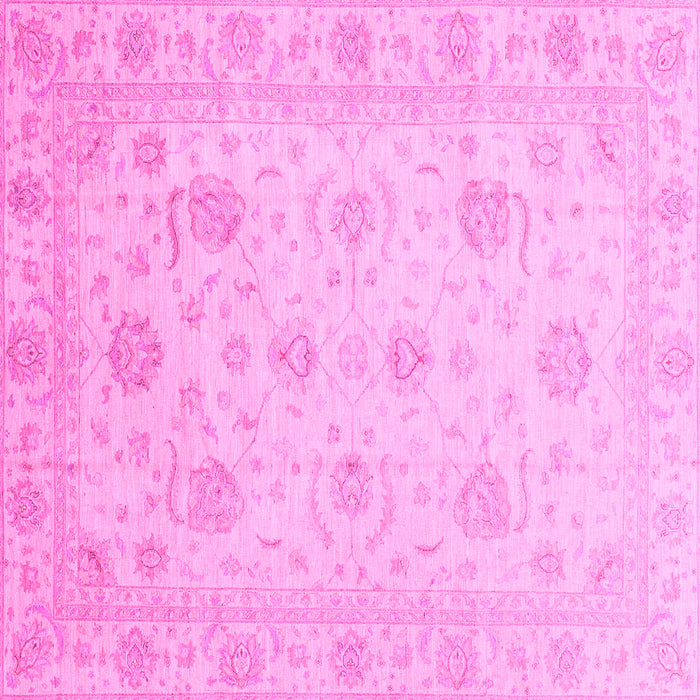 Square Machine Washable Oriental Pink Traditional Rug, wshabs3818pnk