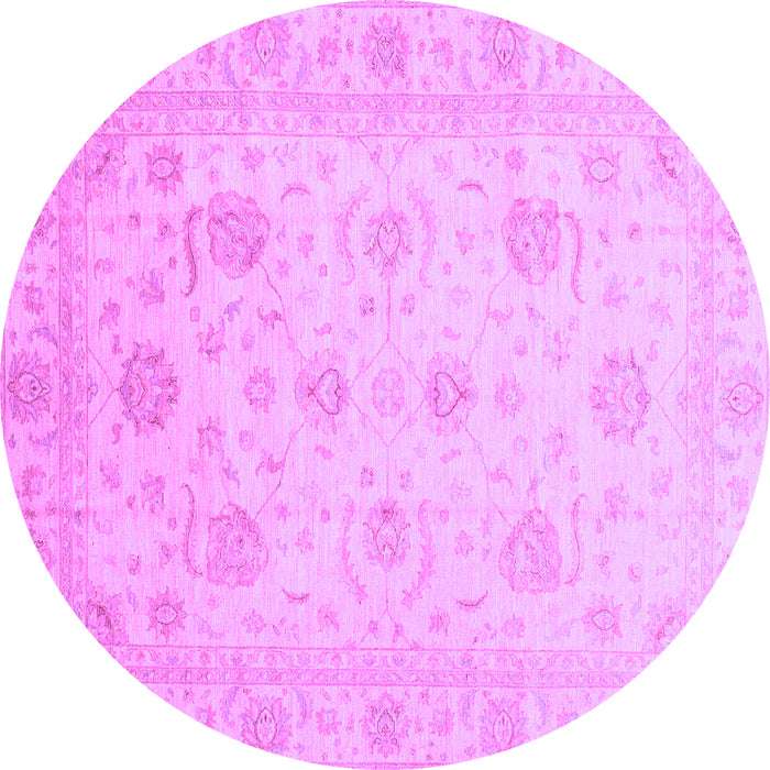 Round Oriental Purple Traditional Rug, abs3818pur