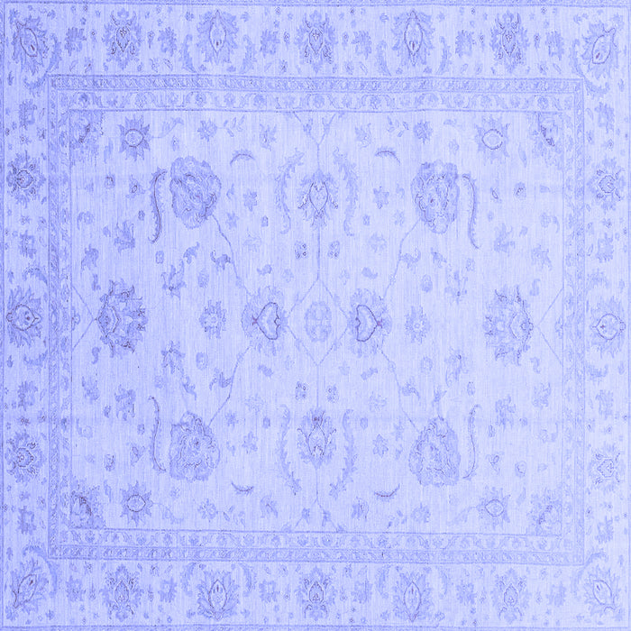 Square Machine Washable Oriental Blue Traditional Rug, wshabs3818blu