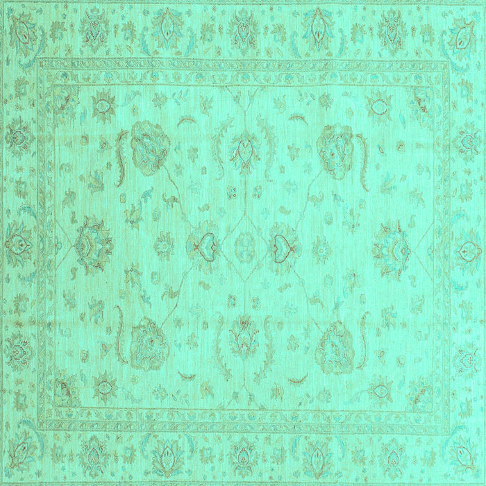 Square Oriental Turquoise Traditional Rug, abs3818turq