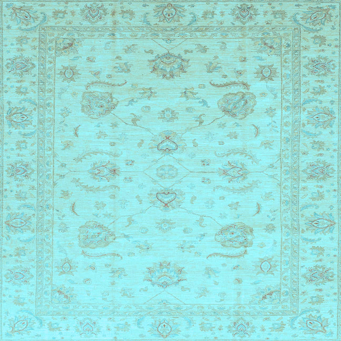Square Machine Washable Oriental Light Blue Traditional Rug, wshabs3818lblu