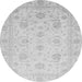 Round Oriental Gray Traditional Rug, abs3818gry