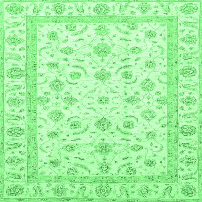 Square Oriental Emerald Green Traditional Rug, abs3819emgrn